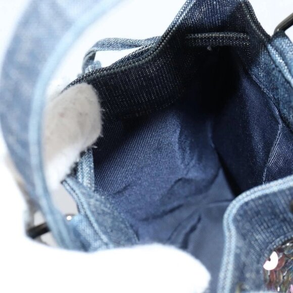 CHANEL Sequin Hand Bag Denim Blue CC Auth 139014V - Picture 13 of 16